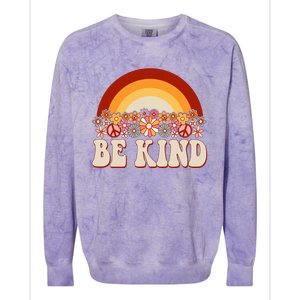 Flowers And Rainbow Unity Day Orange Be Kind Anti Bullying Colorblast Crewneck Sweatshirt