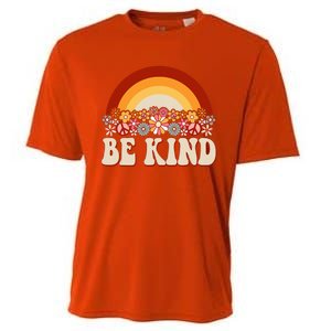 Flowers And Rainbow Unity Day Orange Be Kind Anti Bullying Cooling Performance Crew T-Shirt