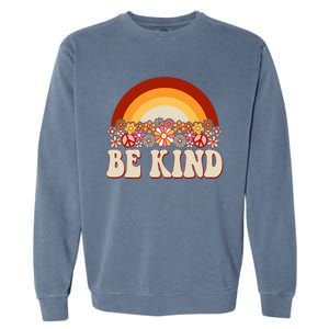 Flowers And Rainbow Unity Day Orange Be Kind Anti Bullying Garment-Dyed Sweatshirt