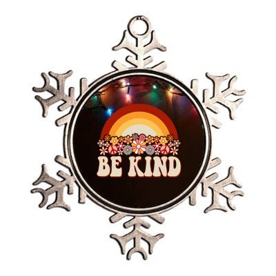 Flowers And Rainbow Unity Day Orange Be Kind Anti Bullying Metallic Star Ornament