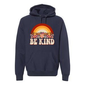 Flowers And Rainbow Unity Day Orange Be Kind Anti Bullying Premium Hoodie