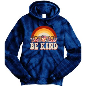 Flowers And Rainbow Unity Day Orange Be Kind Anti Bullying Tie Dye Hoodie