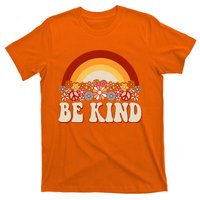 Flowers And Rainbow Unity Day Orange Be Kind Anti Bullying T-Shirt