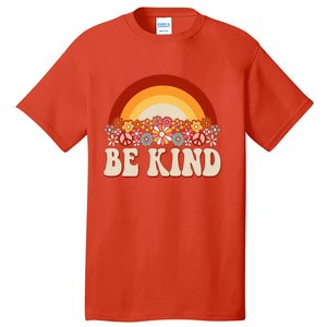 Flowers And Rainbow Unity Day Orange Be Kind Anti Bullying Tall T-Shirt