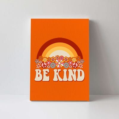 Flowers And Rainbow Unity Day Orange Be Kind Anti Bullying Canvas