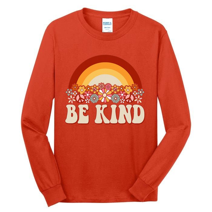 Flowers And Rainbow Unity Day Orange Be Kind Anti Bullying Tall Long Sleeve T-Shirt