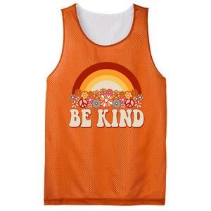 Flowers And Rainbow Unity Day Orange Be Kind Anti Bullying Mesh Reversible Basketball Jersey Tank