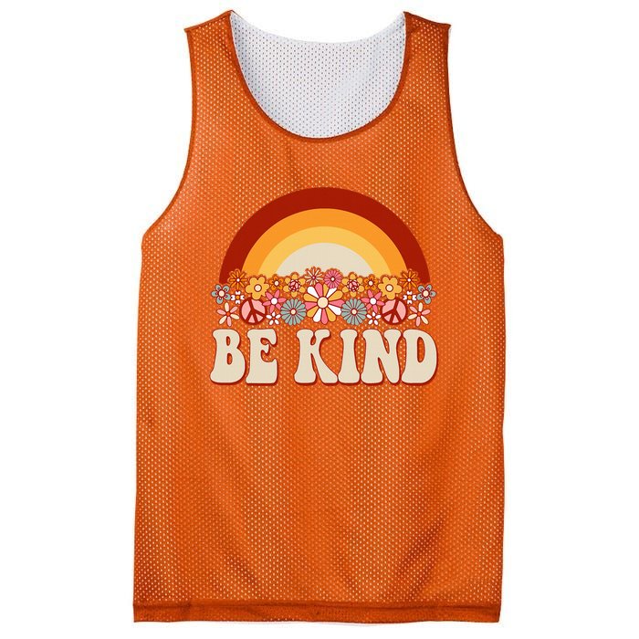 Flowers And Rainbow Unity Day Orange Be Kind Anti Bullying Mesh Reversible Basketball Jersey Tank