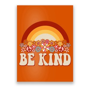 Flowers And Rainbow Unity Day Orange Be Kind Anti Bullying Poster