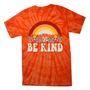 Flowers And Rainbow Unity Day Orange Be Kind Anti Bullying Tie-Dye T-Shirt