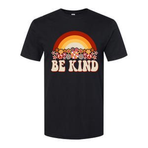 Flowers And Rainbow Unity Day Orange Be Kind Anti Bullying Softstyle CVC T-Shirt