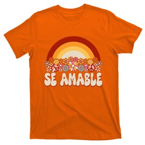 Flowers And Rainbow Unity Day Orange Anti Bullying Sé T-Shirt