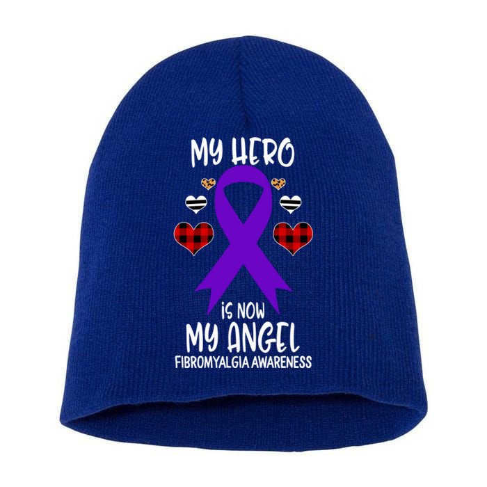 Fibromyalgia Awareness Remembrance Hero Is Now My Angel Gift Short Acrylic Beanie