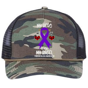 Fibromyalgia Awareness Remembrance Hero Is Now My Angel Gift Retro Rope Trucker Hat Cap