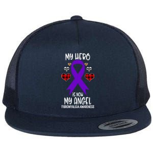 Fibromyalgia Awareness Remembrance Hero Is Now My Angel Gift Flat Bill Trucker Hat