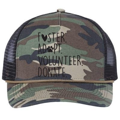 Funny Animal Rescue Dog Lover Foster Adopt Volunteer Donate Retro Rope Trucker Hat Cap