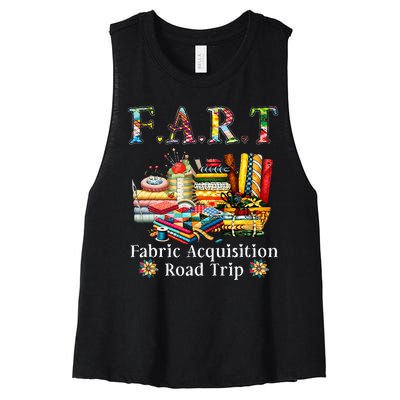 F A R T Fabric Acquisition Road Trip Women's Racerback Cropped Tank