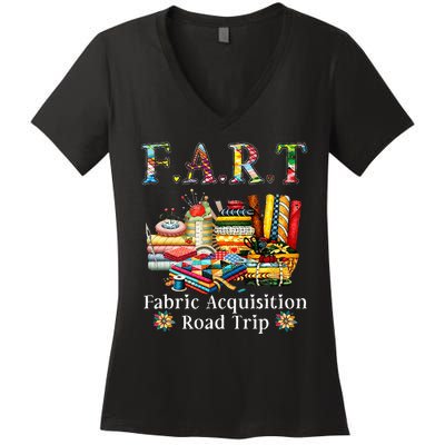 F A R T Fabric Acquisition Road Trip Women's V-Neck T-Shirt