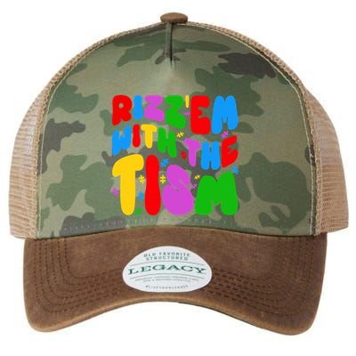 Funny Autistic Rizz RizzEm With The Tism Meme Autism Groovy Cool Gift Legacy Tie Dye Trucker Hat