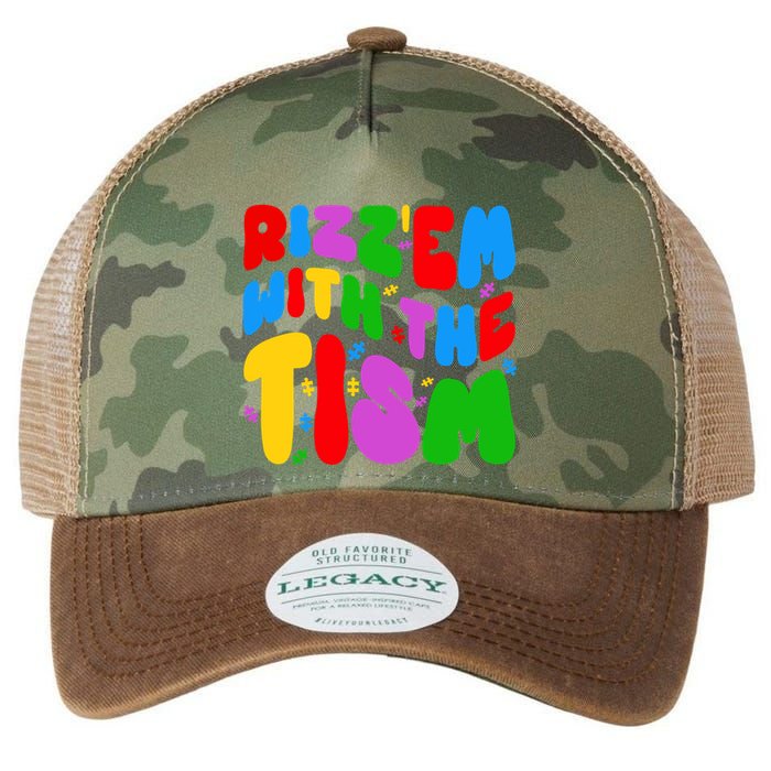 Funny Autistic Rizz RizzEm With The Tism Meme Autism Groovy Cool Gift Legacy Tie Dye Trucker Hat