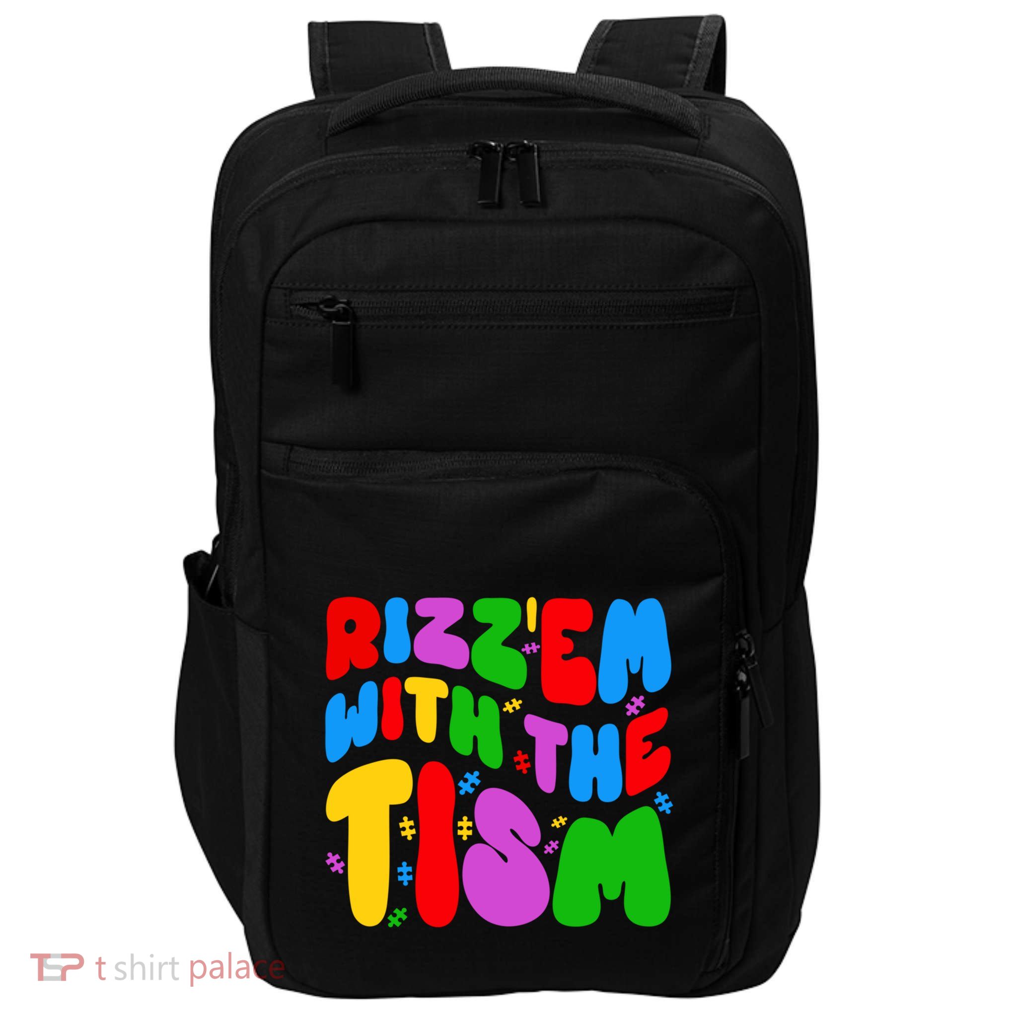 Funny Autistic Rizz RizzEm With The Tism Meme Autism Groovy Cool Gift Impact Tech Backpack
