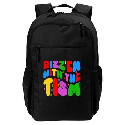 Funny Autistic Rizz RizzEm With The Tism Meme Autism Groovy Cool Gift Backpack