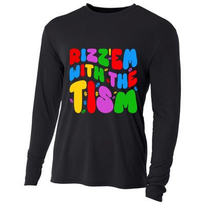 Funny Autistic Rizz RizzEm With The Tism Meme Autism Groovy Cool Gift Cooling Performance Long Sleeve Crew