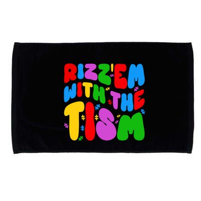 Funny Autistic Rizz RizzEm With The Tism Meme Autism Groovy Cool Gift Microfiber Hand Towel