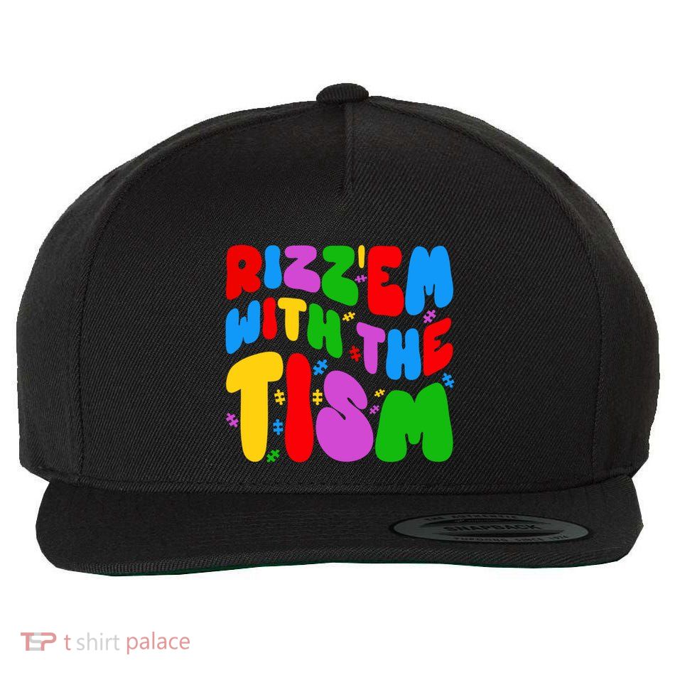 Funny Autistic Rizz RizzEm With The Tism Meme Autism Groovy Cool Gift Wool Snapback Cap