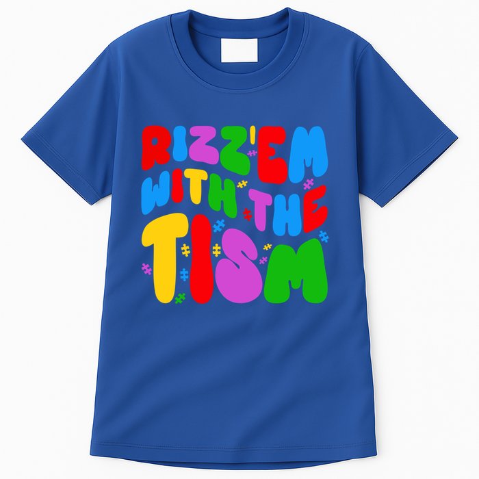 Funny Autistic Rizz RizzEm With The Tism Meme Autism Groovy Cool Gift Tall T-Shirt