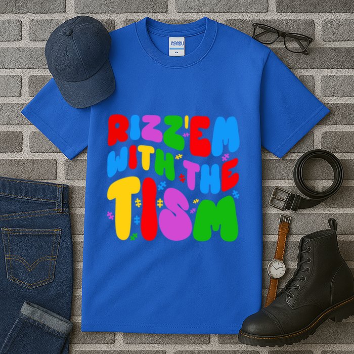 Funny Autistic Rizz RizzEm With The Tism Meme Autism Groovy Cool Gift Tall T-Shirt