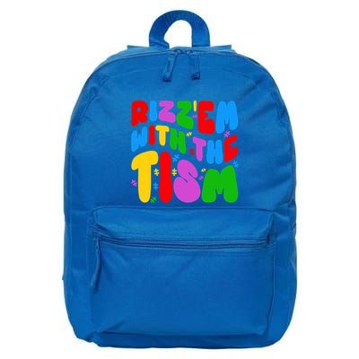 Funny Autistic Rizz RizzEm With The Tism Meme Autism Groovy Cool Gift 16 in Basic Backpack