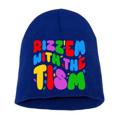Funny Autistic Rizz RizzEm With The Tism Meme Autism Groovy Cool Gift Short Acrylic Beanie
