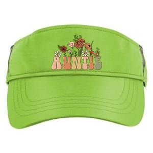 Floral Auntie Retro Groovy Auntie New Auntie Mothers Day Gift Adult Drive Performance Visor