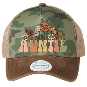 Floral Auntie Retro Groovy Auntie New Auntie Mothers Day Gift Legacy Tie Dye Trucker Hat