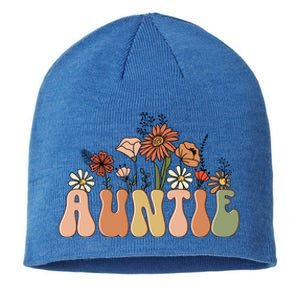 Floral Auntie Retro Groovy Auntie New Auntie Mothers Day Gift Sustainable Beanie