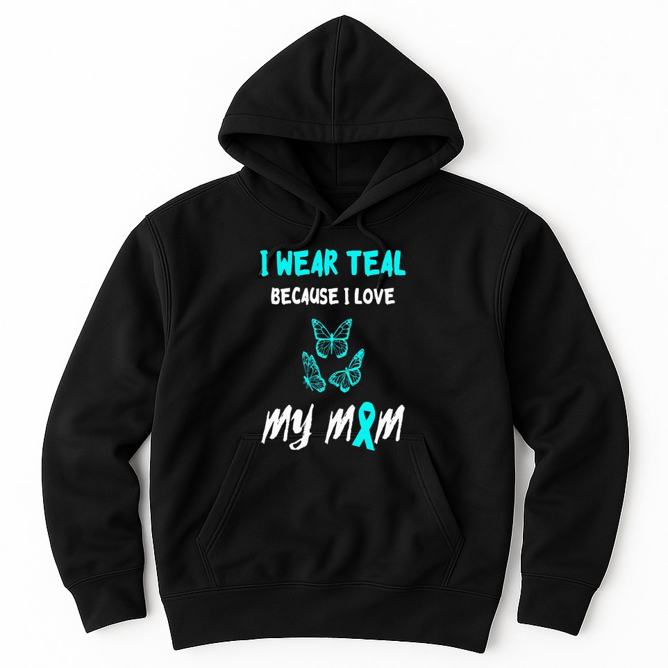 Food Allergy Ribbon I Love My Mom Food Allergy Awareness Hoodie
