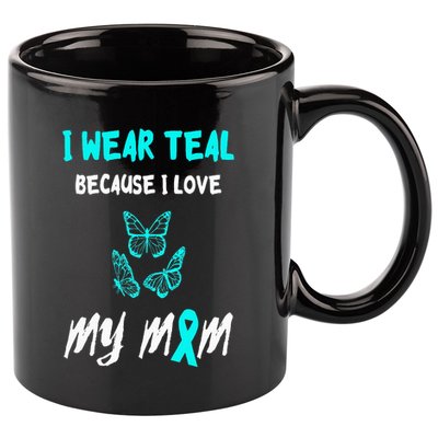Food Allergy Ribbon I Love My Mom Food Allergy Awareness 11oz C Handle Ceramic Mug
