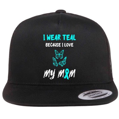 Food Allergy Ribbon I Love My Mom Food Allergy Awareness Flatbill Hat