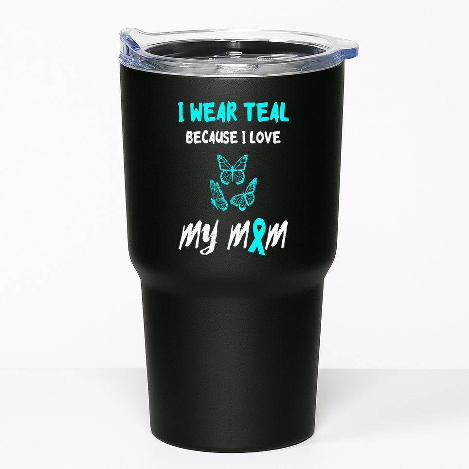 Food Allergy Ribbon I Love My Mom Food Allergy Awareness Tumbler