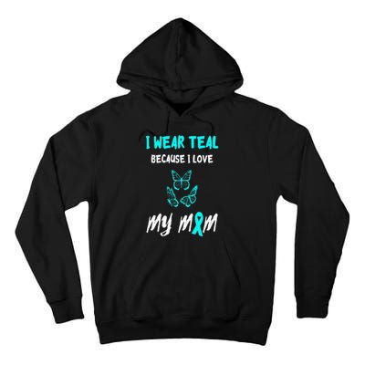 Food Allergy Ribbon I Love My Mom Food Allergy Awareness Tall Hoodie