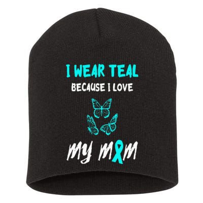 Food Allergy Ribbon I Love My Mom Food Allergy Awareness Short Acrylic Beanie