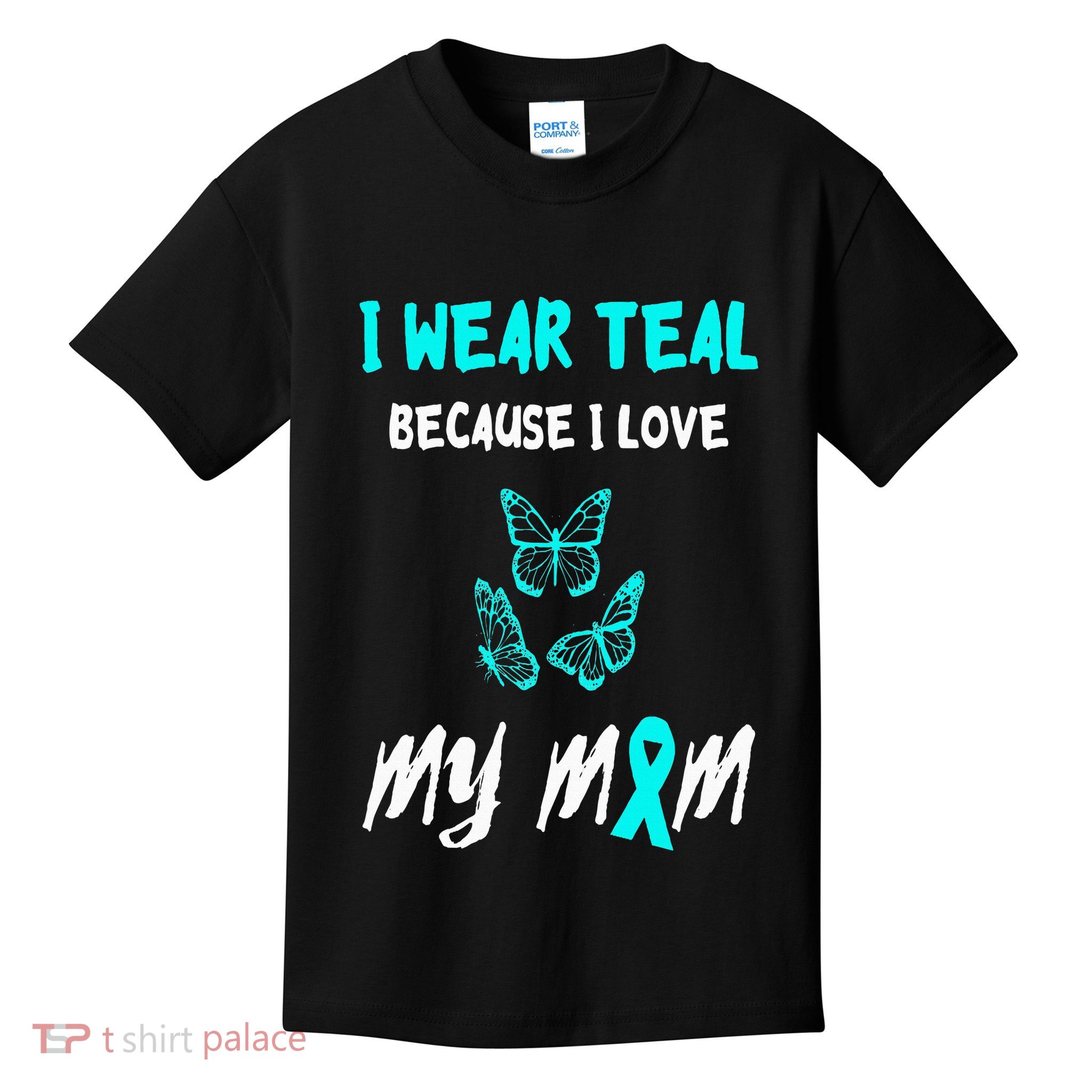 Food Allergy Ribbon I Love My Mom Food Allergy Awareness Kids T-Shirt