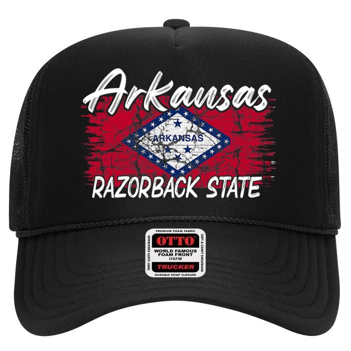 Funny Arkansas Razorback State High Crown Mesh Back Trucker Hat