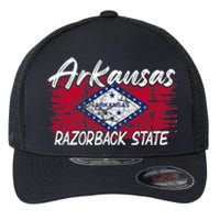 Funny Arkansas Razorback State Flexfit Unipanel Trucker Cap