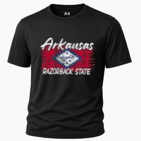 Funny Arkansas Razorback State Cooling Performance Crew T-Shirt