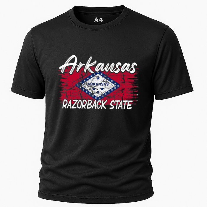 Funny Arkansas Razorback State Cooling Performance Crew T-Shirt
