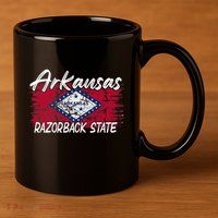 Funny Arkansas Razorback State 11oz C Handle Ceramic Mug