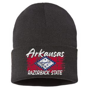 Funny Arkansas Razorback State Sustainable Knit Beanie