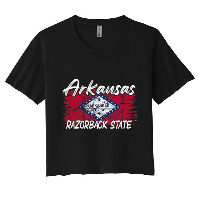 Funny Arkansas Razorback State Crop Top